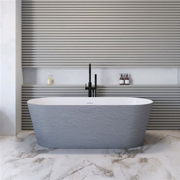 A&E Bath and Shower Stargaze Freestanding Bathtub 67-in - Stone Finish