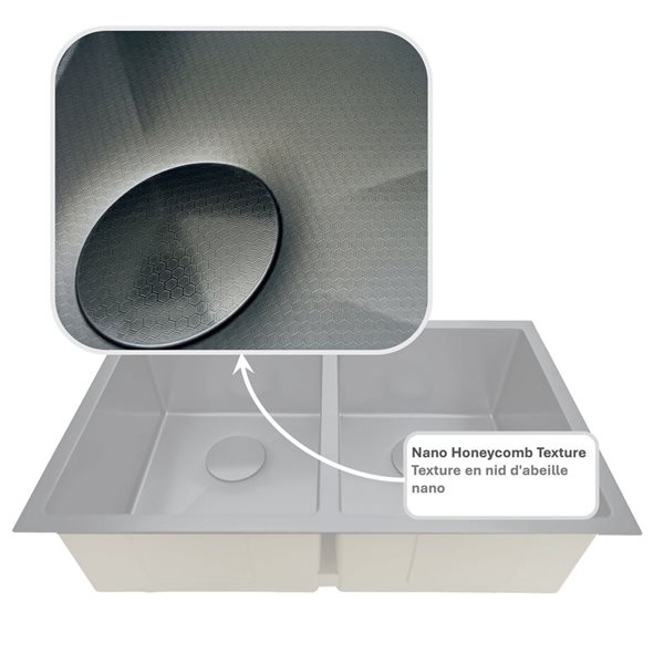 Unique Home Supplies Kitchen Sink Undermount Double Bowl 36-in - Black