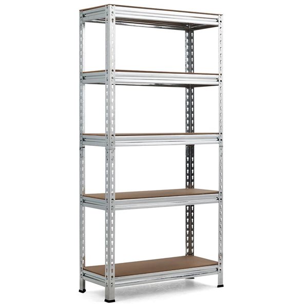 Costway 5-Tier Steel Shelving Unit Adjustable 60-in - Silver