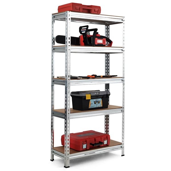 Costway 5-Tier Steel Shelving Unit Adjustable 60-in - Silver