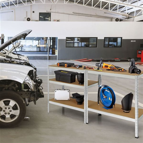 Costway 2-Pcs Heavy-Duty 5-Tier Steel Shelving Unit Adjustable 72-in - Silver