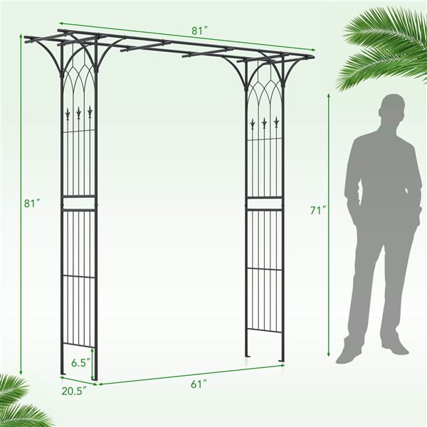 Costway Garden Wedding Arbour for Climbing Plants and Flowers