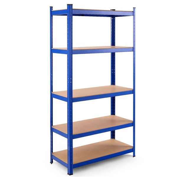 Costway Heavy-Duty 5-Tier Steel Shelving Unit Adjustable 72-in - Blue