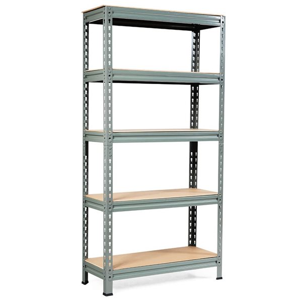 Costway 5-Tier Steel Shelving Unit Adjustable 60-in - Grey