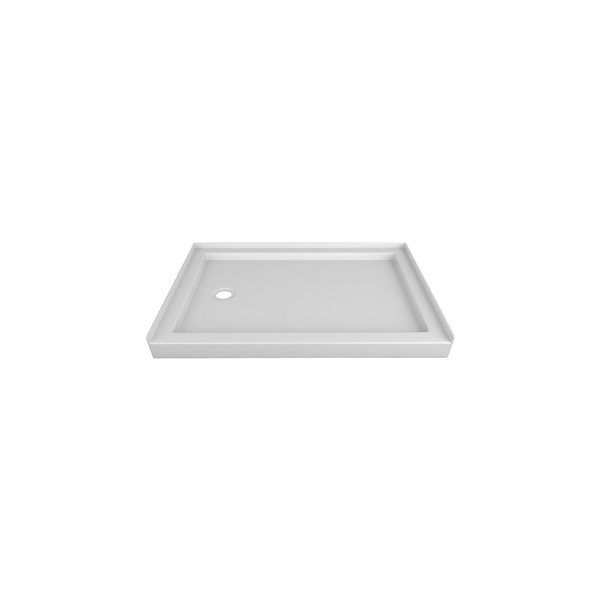Valley Bath & Kitchen Acrylic Shower Base 30 W x 48-in L with Left Drain - White