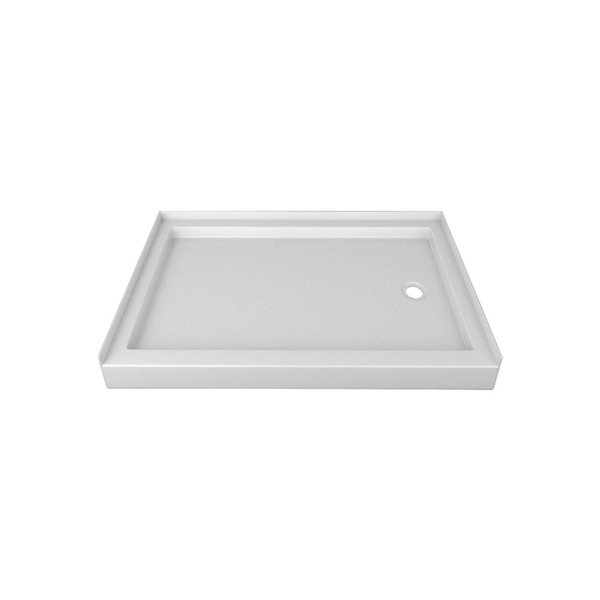 Valley Bath & Kitchen Acrylic Shower Base 42 W x 60-in L with Right Drain - White