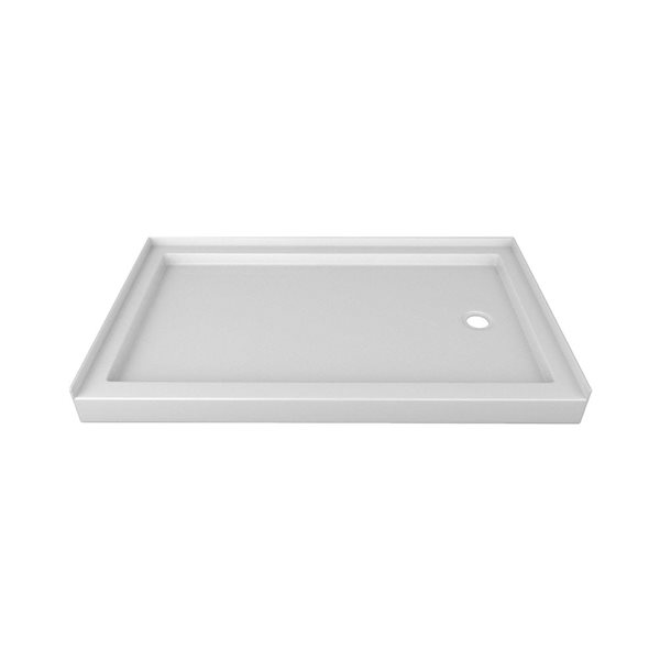 Valley Bath & Kitchen Acrylic Shower Base 36 W x 60-in L with Right Drain - White