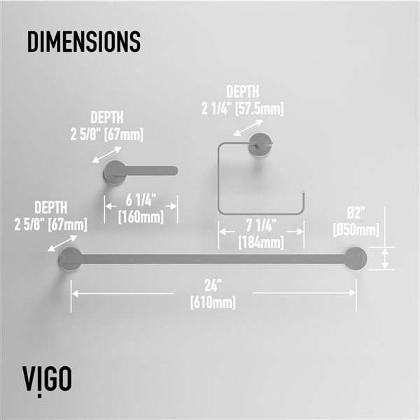 VIGO Arden Bath Hardware Set 3-Piece - Chrome