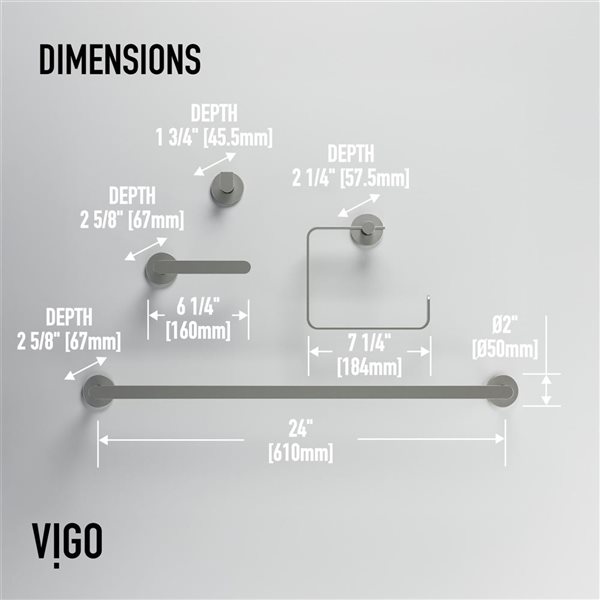 VIGO Arden Bath Hardware Set 4-Piece - Brushed Nickel