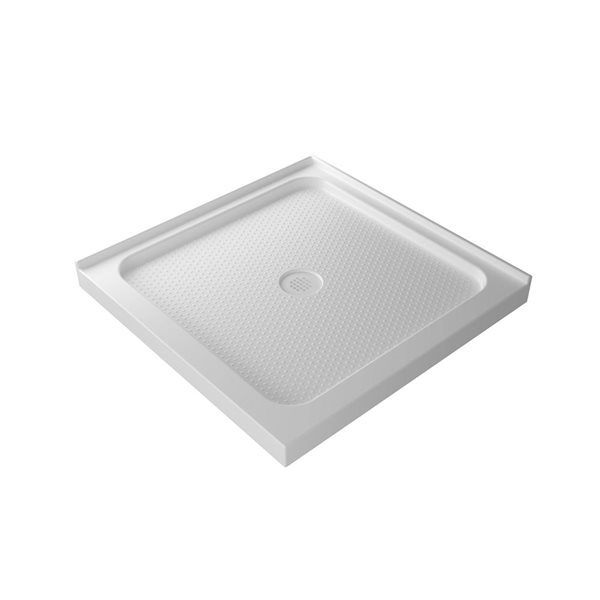GEF Terry Shower Base 36 x 36‑in Alcove with Center Drain - Gloss White