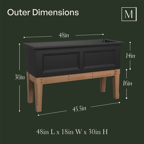Mayne Fairfield Elevated Garden Bed 48-in - Black