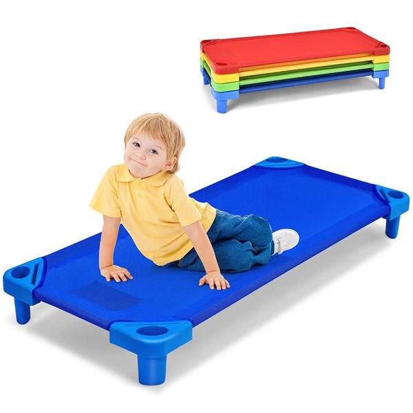 Costway Stackable Naptime Cot for Kids 51 x 23-in - Multiple Colours 4-Pack