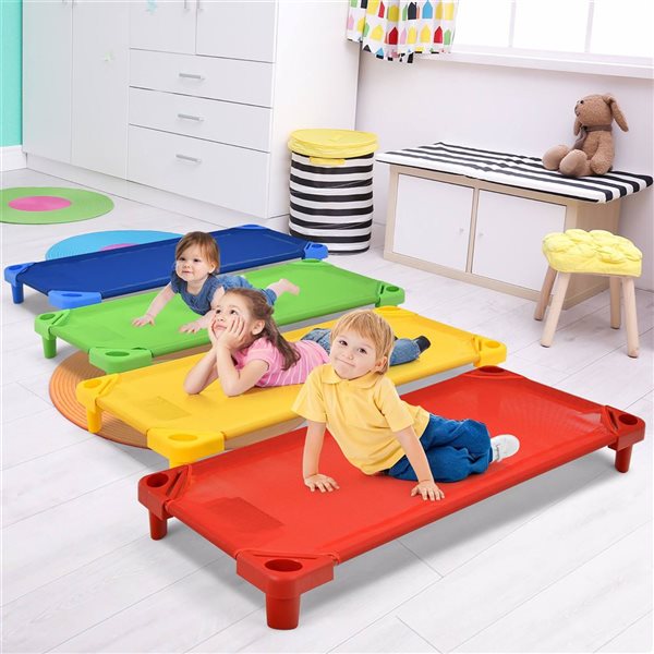 Costway Stackable Naptime Cot for Kids 51 x 23-in - Multiple Colours 4-Pack