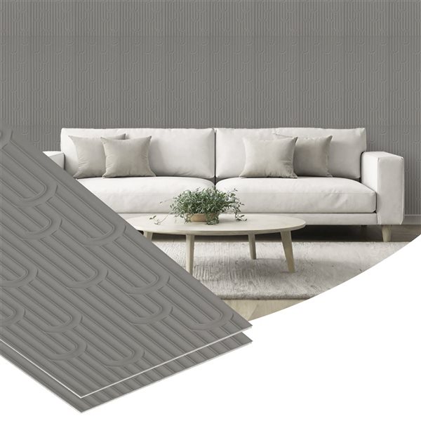 Dundee Deco Peel and Stick 3D Wall Panels 1.6 x 3.4-ft (55-ft²) - Rose Taupe