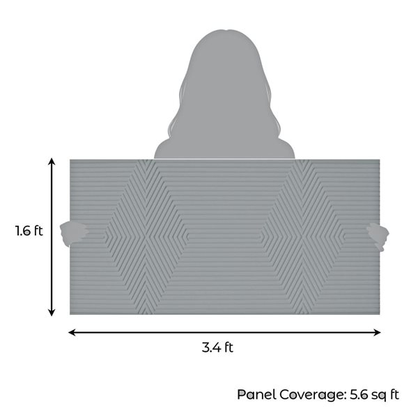 Dundee Deco Peel and Stick 3D Wall Panels 1.6 x 3.4-ft (55-ft²) - Alpaca Grey