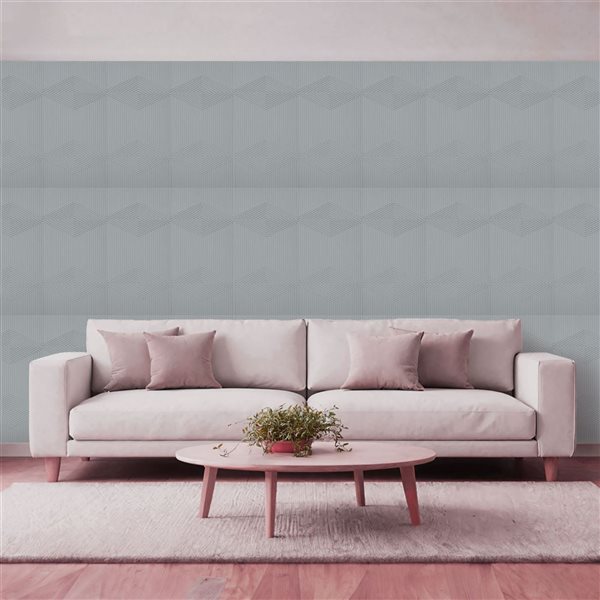 Dundee Deco Peel and Stick 3D Wall Panels 1.6 x 3.4-ft (55-ft²) - Alpaca Grey