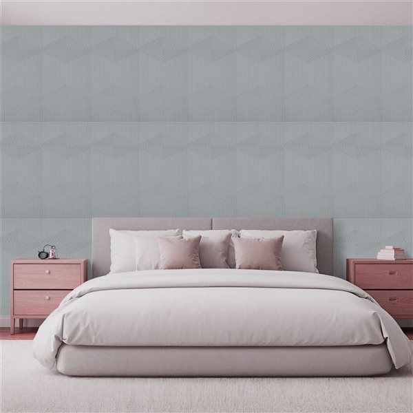 Dundee Deco Peel and Stick 3D Wall Panels 1.6 x 3.4-ft (55-ft²) - Alpaca Grey