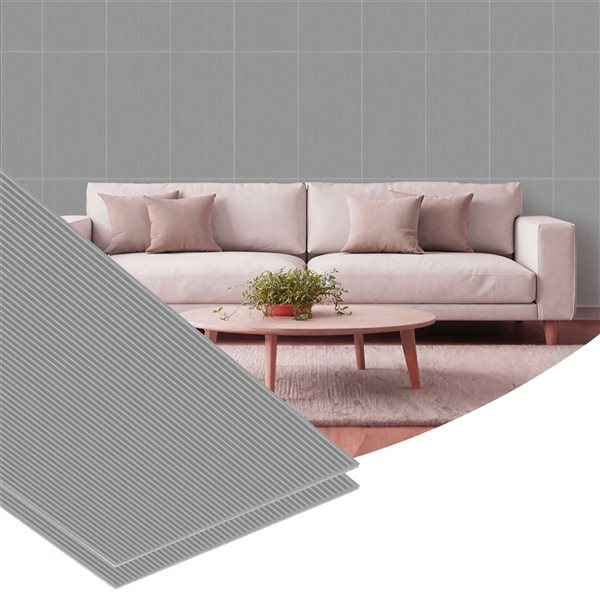 Dundee Deco Peel and Stick 3D Wall Panels 1.6 x 3.4-ft (55-ft²) - Alpaca Grey