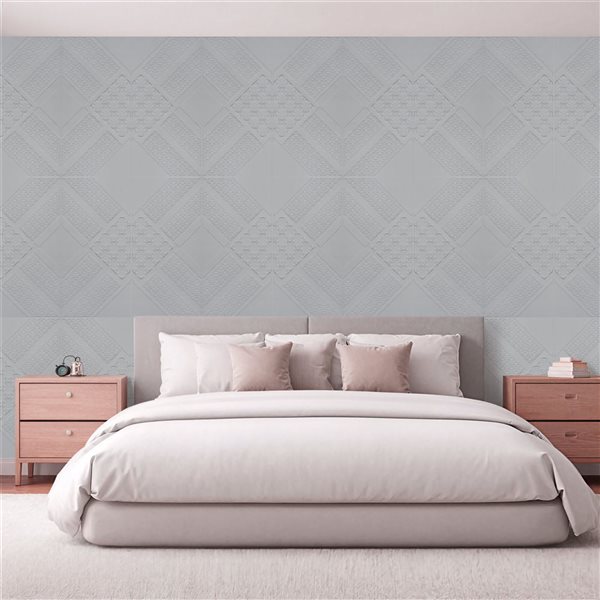 Dundee Deco Peel and Stick 3D Wall Panels 1.6 x 3.4-ft (55-ft²) - Alpaca Grey