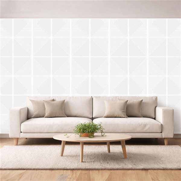 Dundee Deco Peel and Stick 3D Wall Panels 1.6 x 3.4-ft (55-ft²) - White