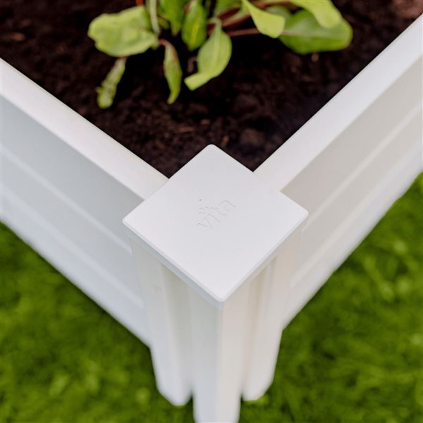 Vita Classic Raised Garden Bed Vinyl 4-ft x 4-ft x 11-in - White