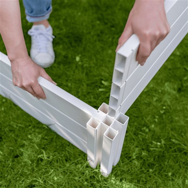 Vita Classic Raised Garden Bed Vinyl 4-ft x 4-ft x 11-in - White