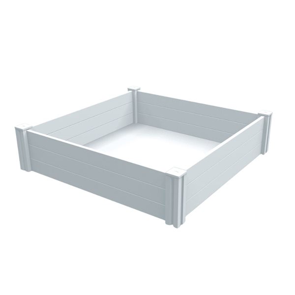 Vita Classic Raised Garden Bed Vinyl 4-ft x 4-ft x 11-in - White