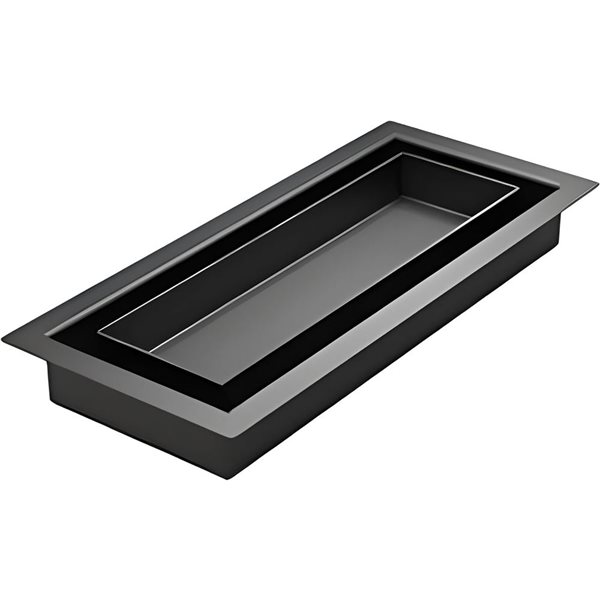 Khan Supply CO Drop-In Steel Floor Vent 4 x 12-in with Flooring Inlay - Black