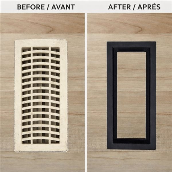 Khan Supply CO Drop-In Steel Floor Vent 4 x 10-in with Flooring Inlay - Black