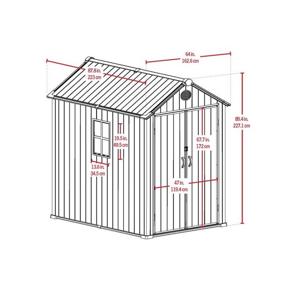 Arrow Garden Shed Resin 6 x 8-ft - Ash Grey