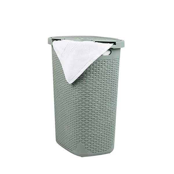 Modern Homes Plastic Laundry Hamper 60 L - Sage Green