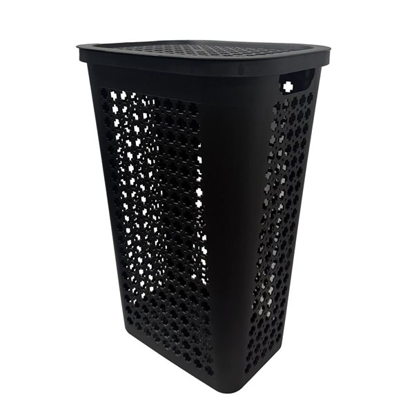Modern Homes Plastic Laundry Hamper Mosaic 50 L - Black