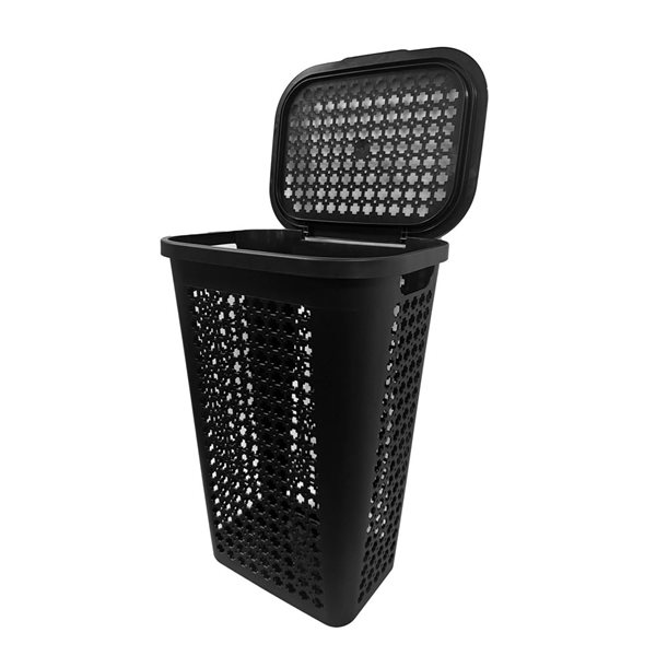 Modern Homes Plastic Laundry Hamper Mosaic 50 L - Black