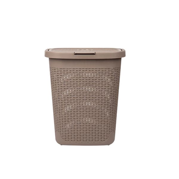 Modern Homes Plastic Laundry Hamper 60 L - Taupe