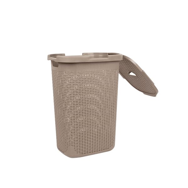 Modern Homes Plastic Laundry Hamper 60 L - Taupe