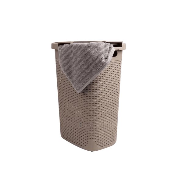 Modern Homes Plastic Laundry Hamper 60 L - Taupe
