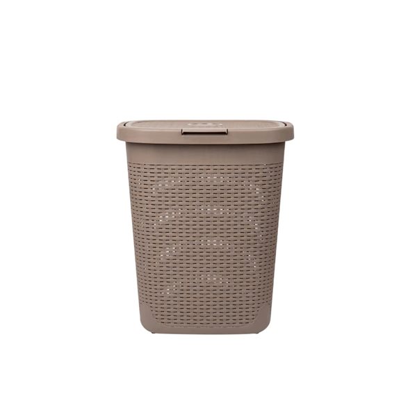 Modern Homes Plastic Laundry Hamper 60 L - Taupe