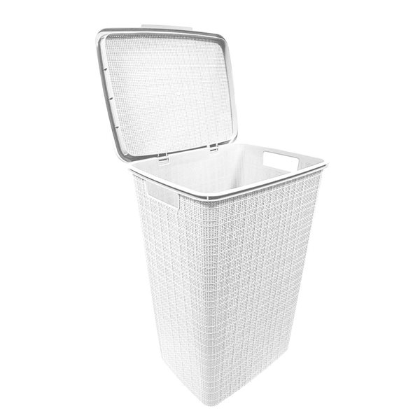 Modern Homes Plastic Laundry Basket 60 L - White
