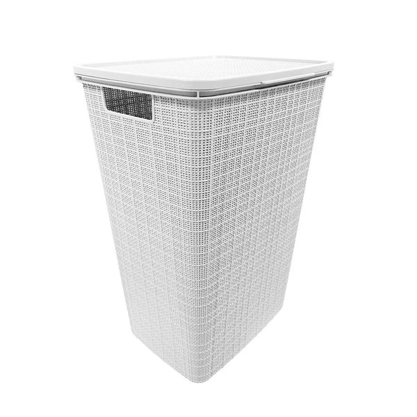 Modern Homes Plastic Laundry Basket 60 L - White