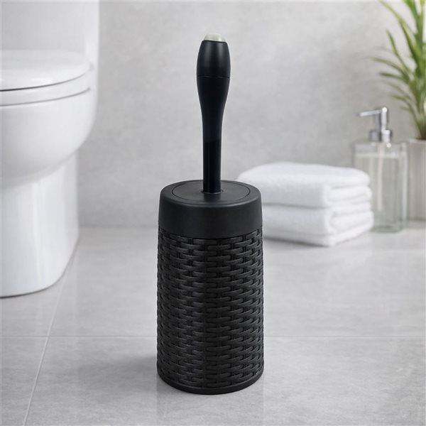 Modern Homes Magic Toilet Brush Plastic Round - Black