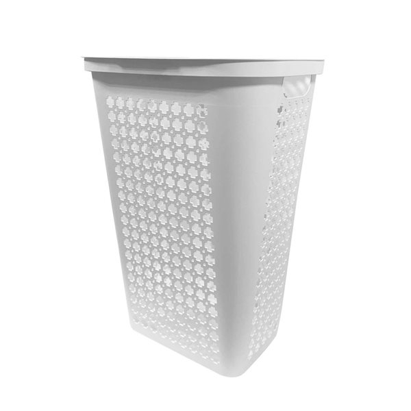 Modern Homes Plastic Laundry Hamper Mosaic 50 L - White