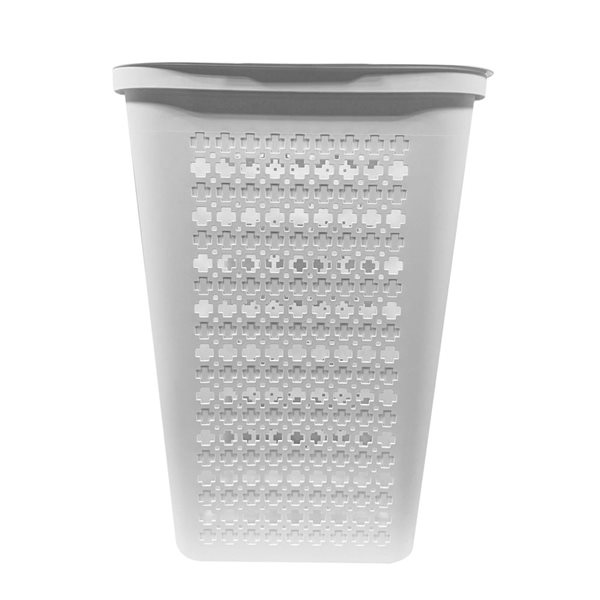 Modern Homes Plastic Laundry Hamper Mosaic 50 L - White