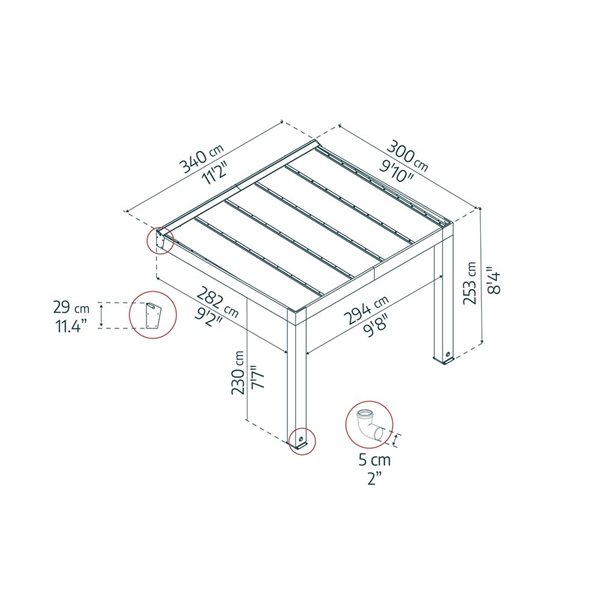 Canopia by Palram Helsinki Patio Cover Kit 10 x 11-ft - Cedar Wood