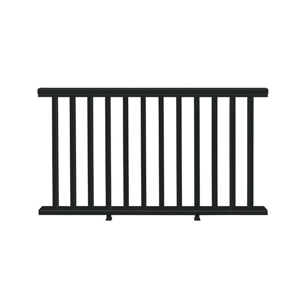 everhome Outdoor Railing 3.5-ft x 6-ft - Black Vinyl