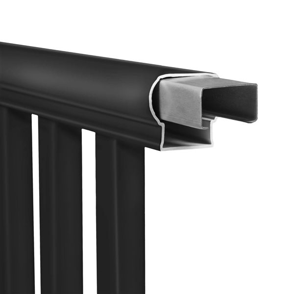 everhome Outdoor Railing 3.5-ft x 6-ft - Black Vinyl