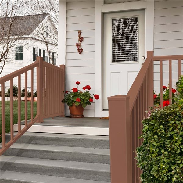 everhome Outdoor Railing Post 3.7-ft - Brown Vinyl