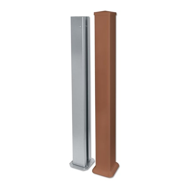 everhome Outdoor Railing Post 3.7-ft - Brown Vinyl