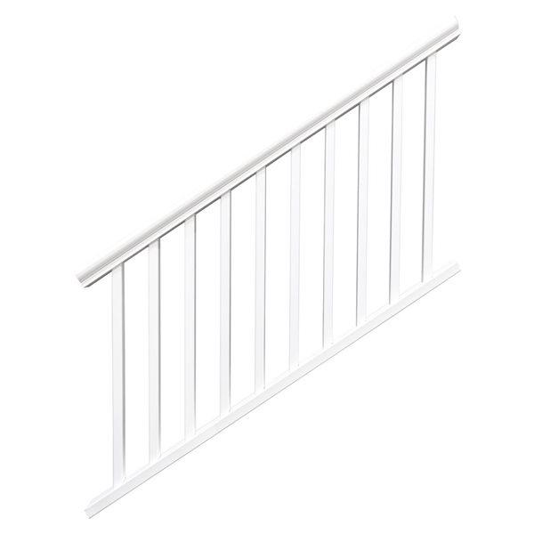 everhome Outdoor Railing Stair 3.5-ft x 6-ft - White Vinyl