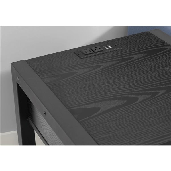 Monarch Specialties Accent Table/Nightstand Contemporary 24-in w/ Drawer and Oak Laminate - Black