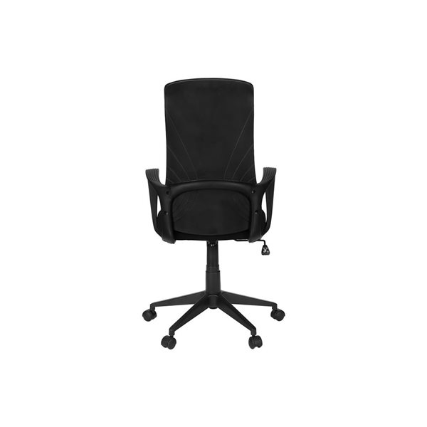 Monarch Specialties Ergonomic Swivel Office Chair Fabric Covered w/ Adjustable Height and Tilt + Armrests - Black